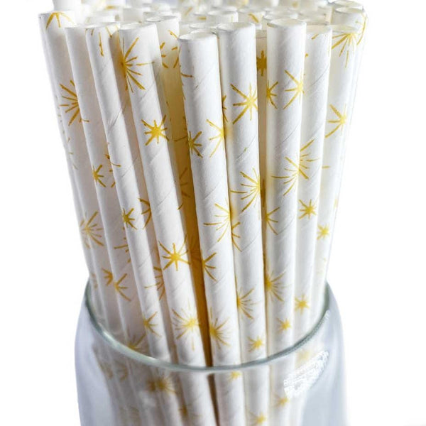 Red Stripe Paper Party Straws