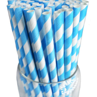 Red Stripe Paper Party Straws