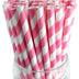 Red Stripe Paper Party Straws