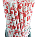 Red Stripe Paper Party Straws