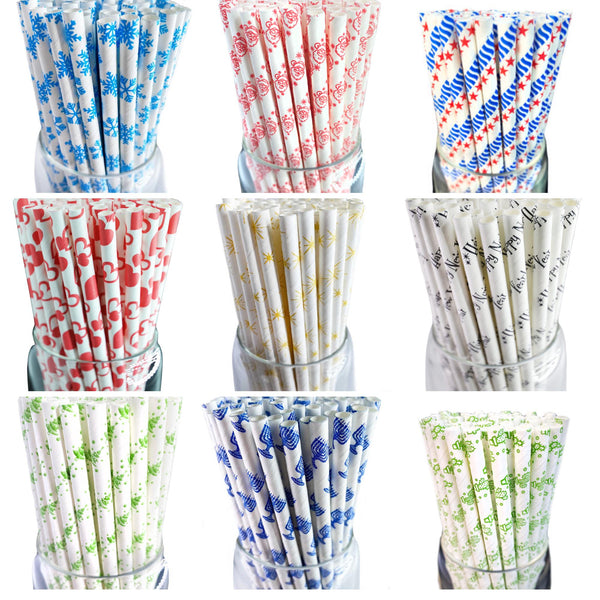 Paper Party Straws | Eco Friendly Drinking Straws for Birthday Baby Shower Wedding | Striped Paper Straws | Colorful Paper Straws
