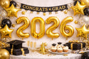 2026 Gold Foil Number Jumbo Balloons | 1 Set | Graduation Party Decor | Class of 2026 Balloon | Senior Night | 34" | Gold | Silver | Pink