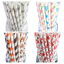 Striped Paper Party Straws | Eco Friendly Drinking Straws for Birthday Baby Shower Wedding | Striped Paper Straws | Colorful Paper Straws