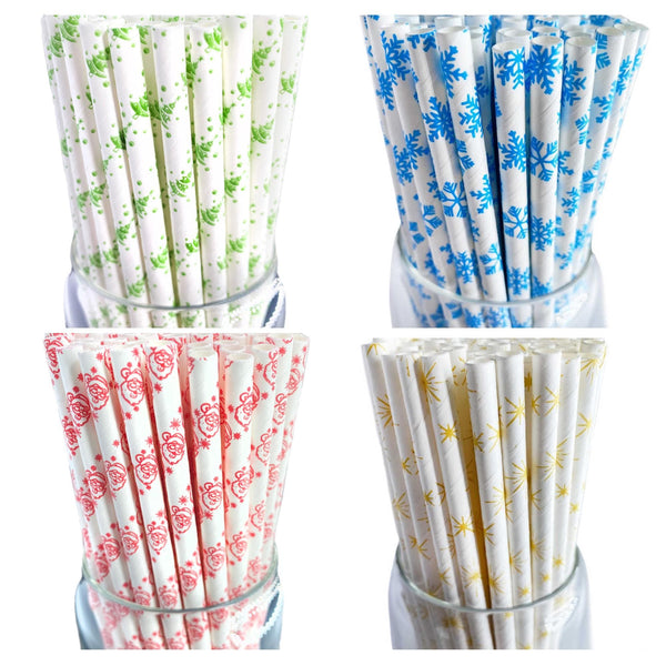 Striped Paper Party Straws | Eco Friendly Drinking Straws for Birthday Baby Shower Wedding | Striped Paper Straws | Colorful Paper Straws