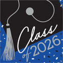 Class of 2026 Graduation Napkins | 6.5" | 36 Pack | Graduation Party Supplies | Grad Party Napkins | Red | Blue | Green | Silver