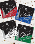 Class of 2026 Graduation Napkins | 6.5" | 36 Pack | Graduation Party Supplies | Grad Party Napkins | Red | Blue | Green | Silver