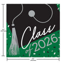 Class of 2026 Graduation Napkins | 6.5" | 36 Pack | Graduation Party Supplies | Grad Party Napkins | Red | Blue | Green | Silver