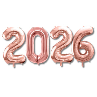 2026 Gold Foil Number Jumbo Balloons | 1 Set | Graduation Party Decor | Class of 2026 Balloon | Senior Night | 34" | Gold | Silver | Pink