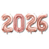 2026 Gold Foil Number Jumbo Balloons | 1 Set | Graduation Party Decor | Class of 2026 Balloon | Senior Night | 34" | Gold | Silver | Pink