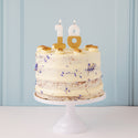White & Gold Number Candles | Individual Birthday Cake Candles