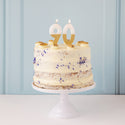 White & Gold Number Candles | Individual Birthday Cake Candles