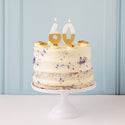 White & Gold Number Candles | Individual Birthday Cake Candles