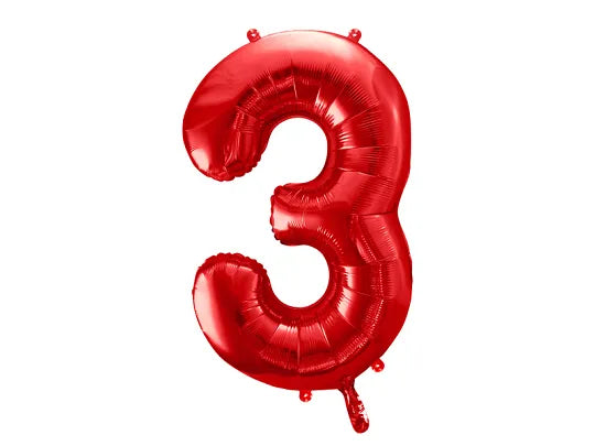 Foil Balloon Number 3 Red