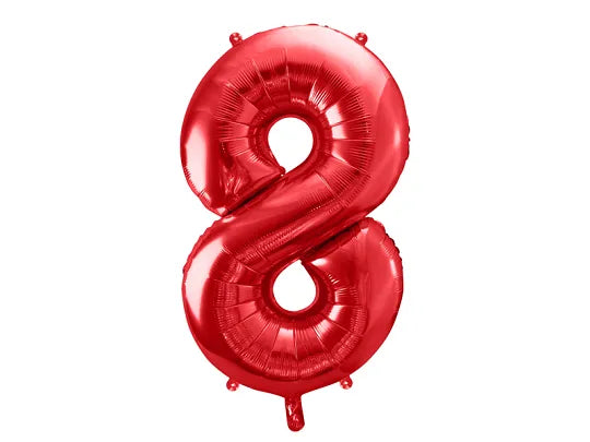 Foil Balloon Number 8 Red