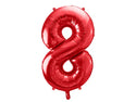 Foil Balloon Number 8 Red