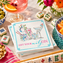 Mahjong cocktail napkins styled for game night