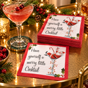 Merry Little Cocktail napkins styled for a festive gathering
