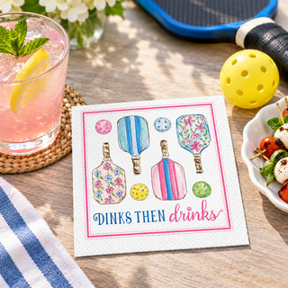 Pickleball Party cocktail napkin at a post-game gathering