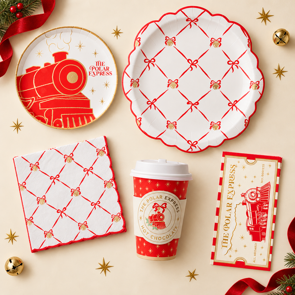 Polar Express collection image featuring five party products
