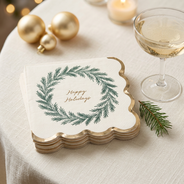 Styled holiday cocktail napkins