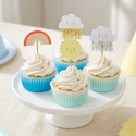 Sunshine cupcake kit close-up on a cake stand