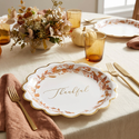 Thankful Wreath Plate on a styled Thanksgiving table