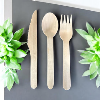 Wooden Utensils / Wood Utensils / Flatware Sets / Disposable Silverware / Biodegradable Silverware / Party Silverware