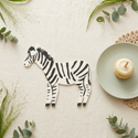 Zebra napkin styled on a safari party table
