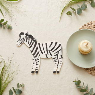 Zebra napkin styled on a safari party table