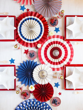 Red, White, and Blue Party Fan Set