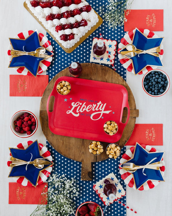 Red, White, and Blue Party Fan Set