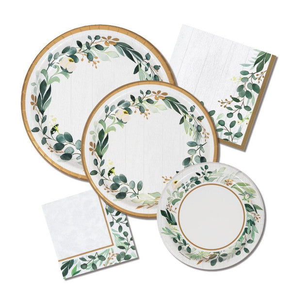 Eucalyptus Floral Party Tableware Set