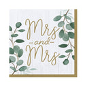Mrs. and Mrs. Eucalyptus Floral DINNER Napkins 