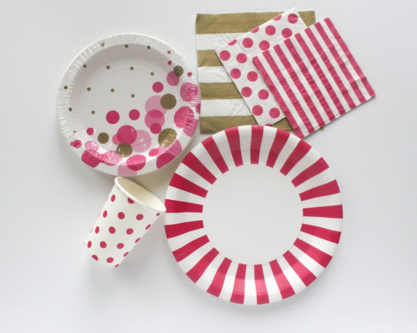 Bright Pink Dinner Plates 