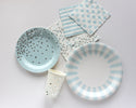 Blue Confetti Dessert Plates / Blue and Silver / Light Blue Confetti Plate / Blue Confetti Plate / Blue Plate / Baby Shower Plate