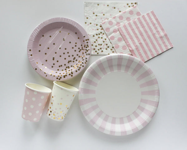 Pink Confetti Paper Plates 