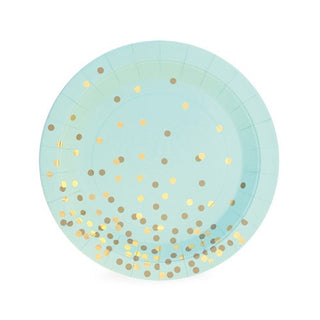 Mint Confetti Paper Plates 