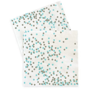 Light Blue and Silver Confetti Napkins 