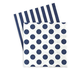 Navy Blue and White Napkins 