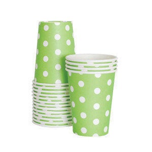 Green and White Cups 