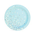 Blue Confetti Dessert Plates / Blue and Silver / Light Blue Confetti Plate / Blue Confetti Plate / Blue Plate / Baby Shower Plate