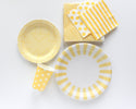 Yellow Dinner Plates / Yellow Paper Plates / Yellow Striped Party Plates / Yellow Party Plates / Yellow Striped Plates / You Are My Sunshine