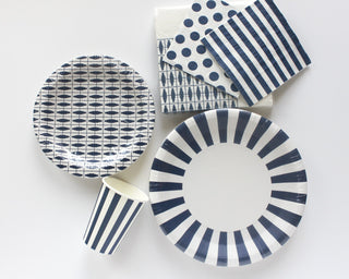 Navy Blue and White Napkins 