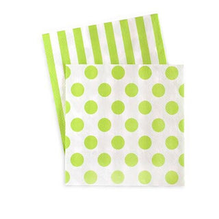 Green and White Napkins 