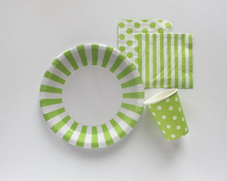 Green and White Napkins 