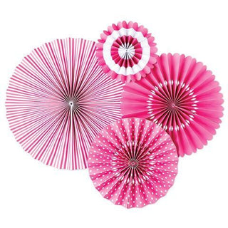 Bright Pink Party Fan Set 