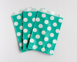 Teal Polka Dot Favor Bag 