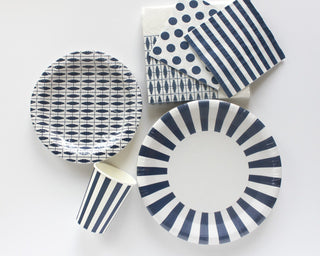 Navy Patterned Napkins 