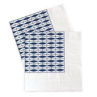 Navy Patterned Napkins 