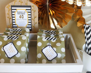 Teal Polka Dot Favor Bag 